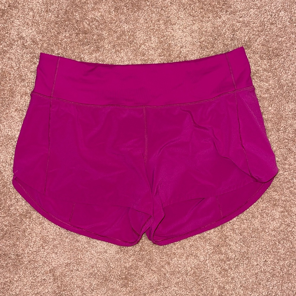 Lululemon Ripened Raspberry 4 inch Speed Up Shorts